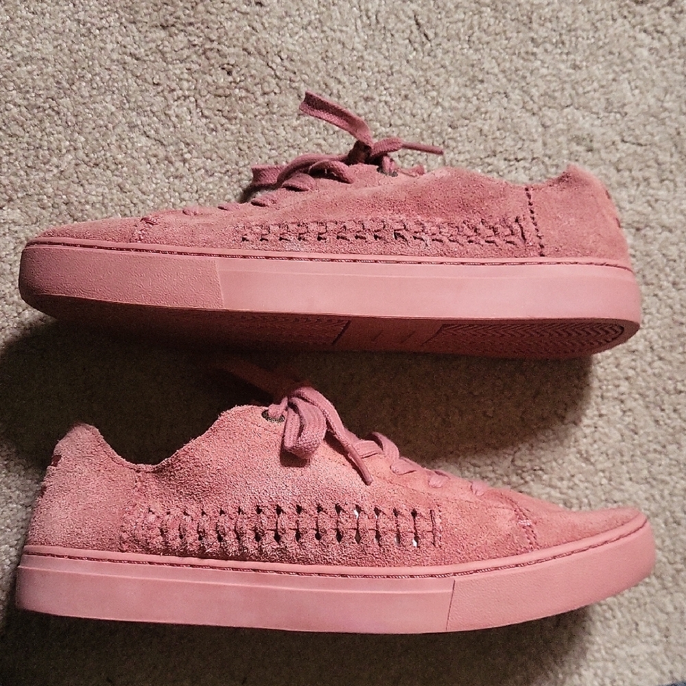 Toms Pink Suede Sneakers with Textured Weave - Picture 5 of 13